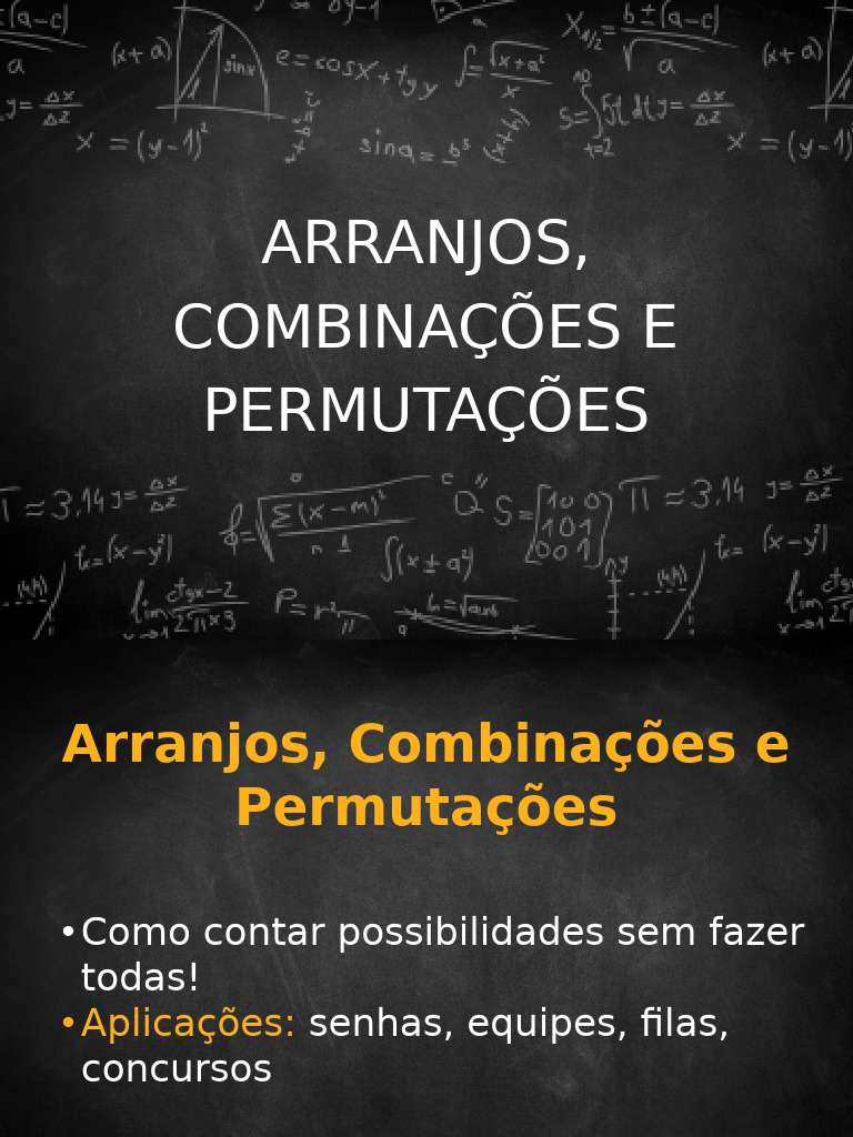 Arranjos, Combinações e Permutações | PDF
