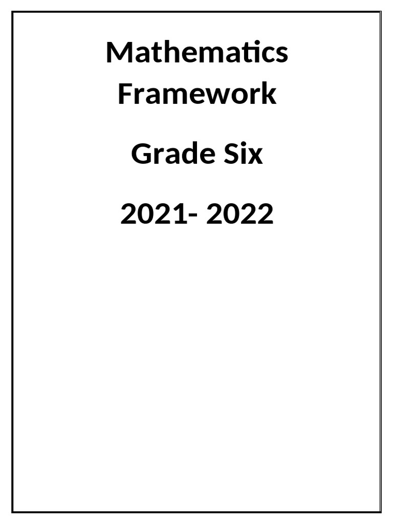 Grade 6 Math Framework 2021-2022 | PDF | Multiplication | Numbers