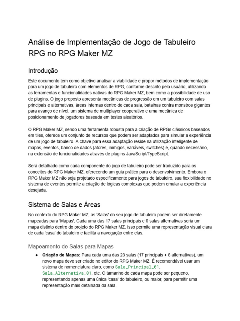Implementação de Jogo de Tabuleiro no RPG Maker MZ | PDF | Jogos de RPG ...