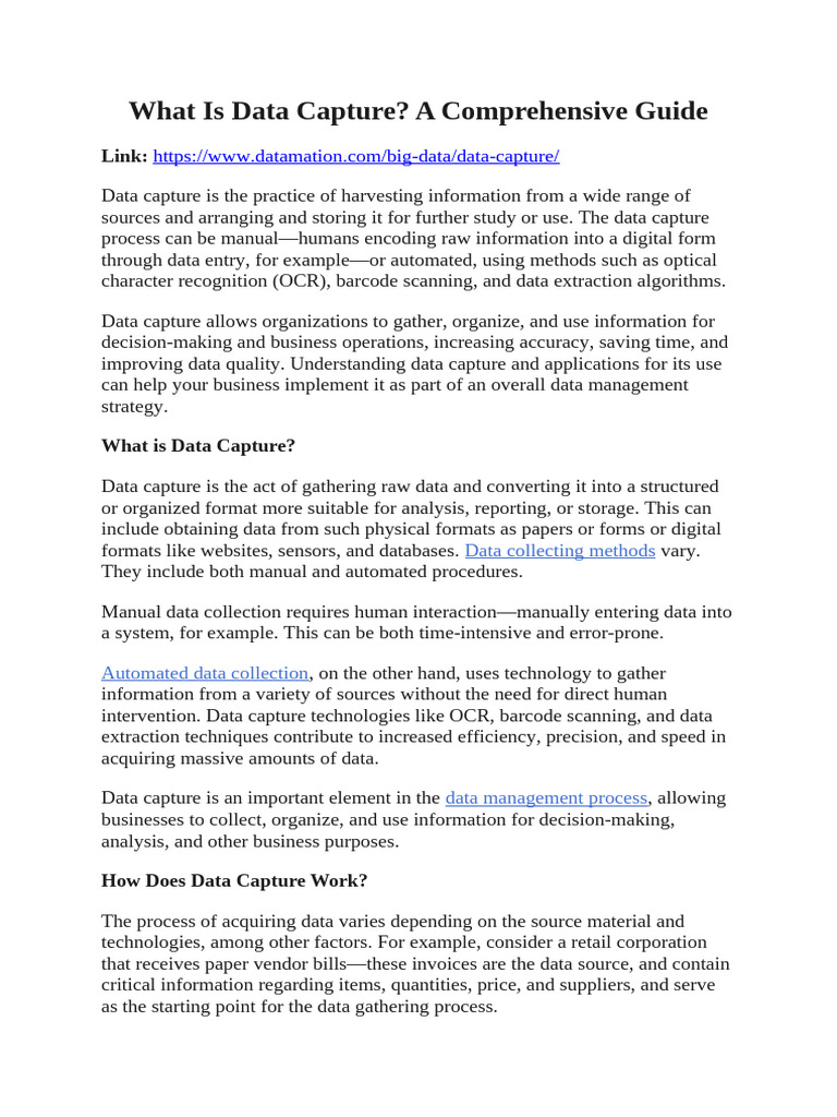 Understanding Data Capture Techniques | PDF | Optical Character ...
