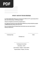Surat Akuan Tidak Bekerja