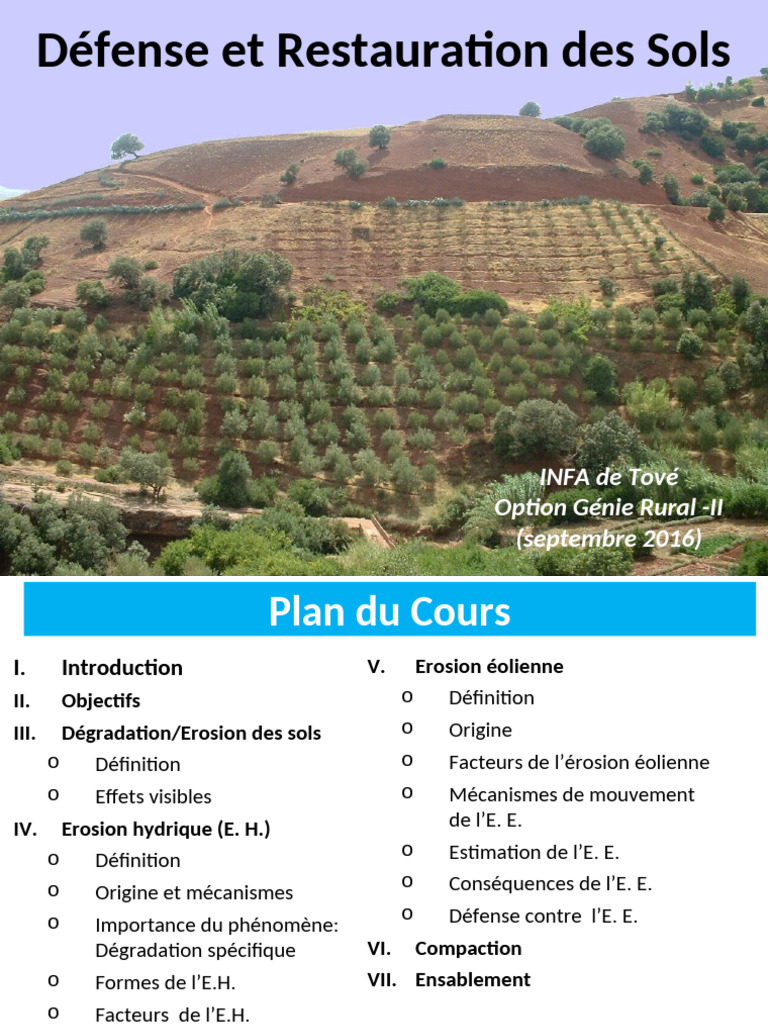 Défense et Restauration des Sols | PDF | Sol (pédologie) | Érosion