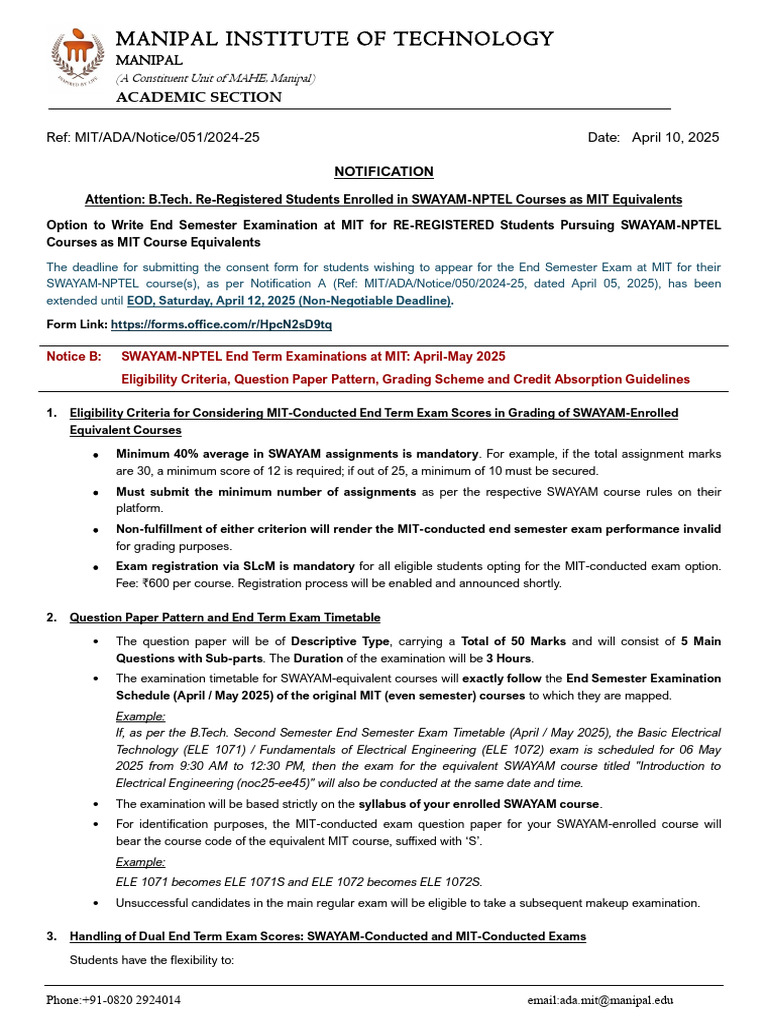 SWAYAM-NPTEL Exam Pass Criteria | PDF | Academic Term | Qualifications