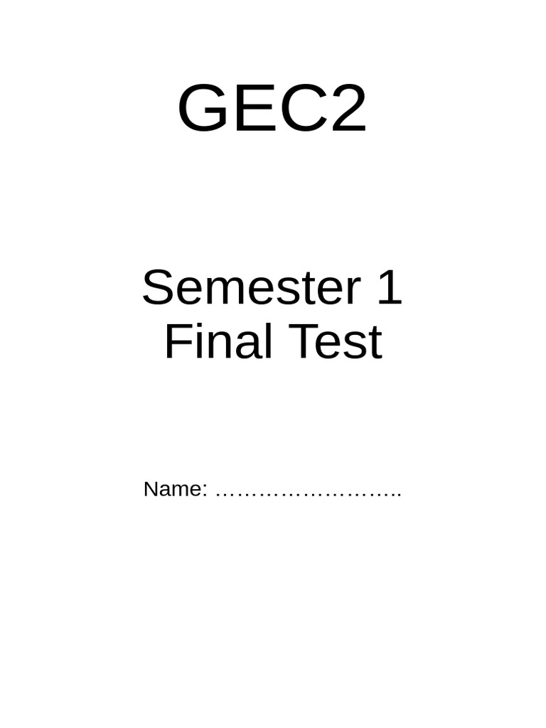 GEC2 Semester 1 Science & Geography Test | PDF