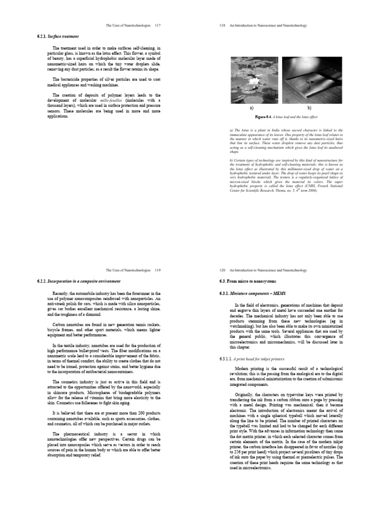 Applications of Nanotechnology in Industries | PDF | Hydrophobe | Chemistry