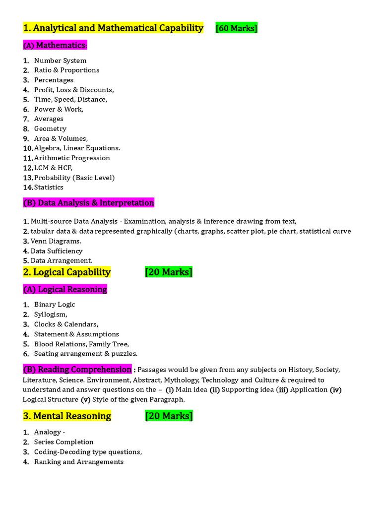 Analytical and Logical Skills Assessment | PDF