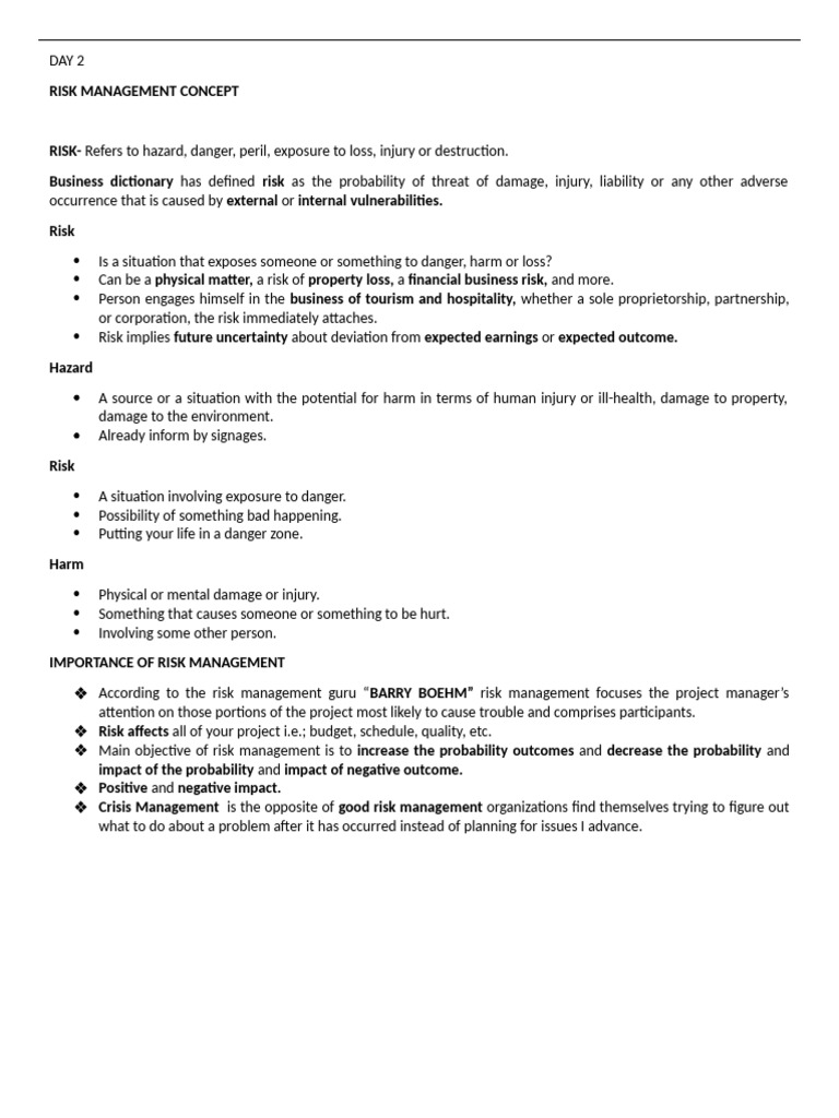 Understanding Risk Exposure in Business | PDF | Risk | Occupational ...