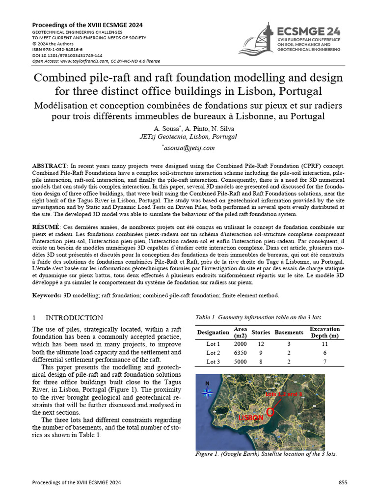 Pile-Raft Foundation Design in Lisbon | PDF | Beam (Structure) | Bending