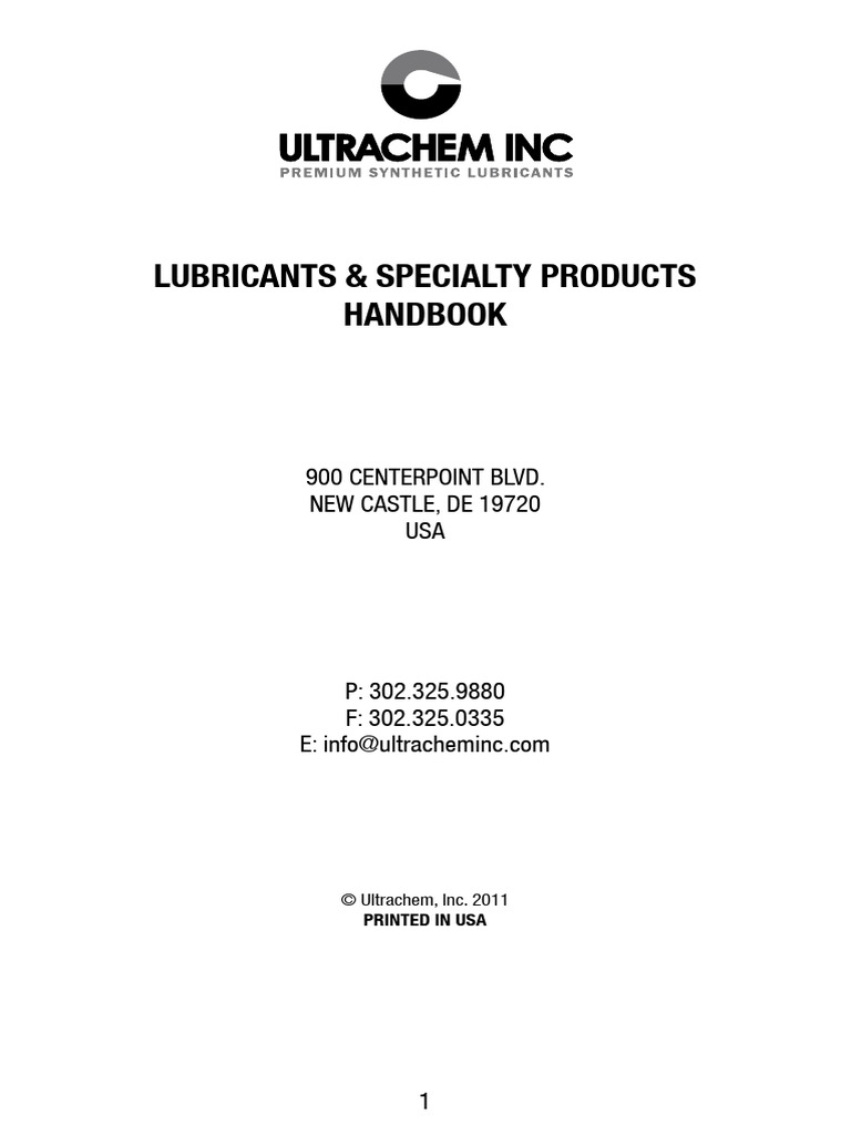 Ultrachem Lubricants Handbook | PDF | Lubricant | Motor Oil