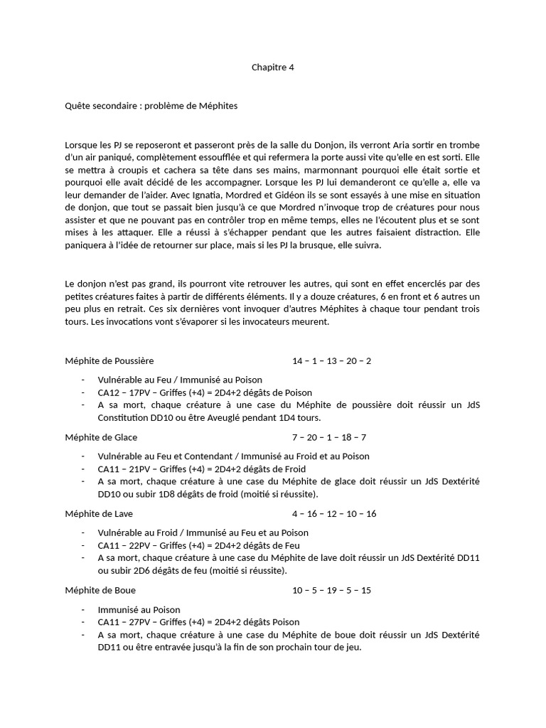 Quête secondaire : Problème de Méphites | PDF
