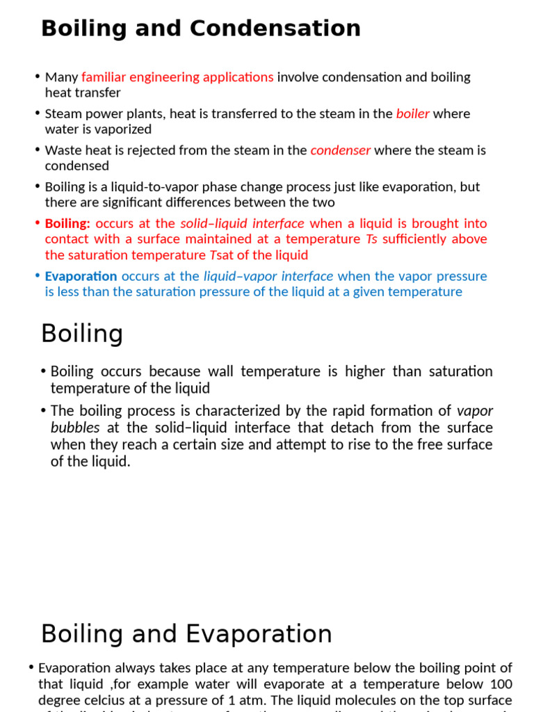 Boiling and Condensation Heat Transfer | PDF | Boiling | Evaporation