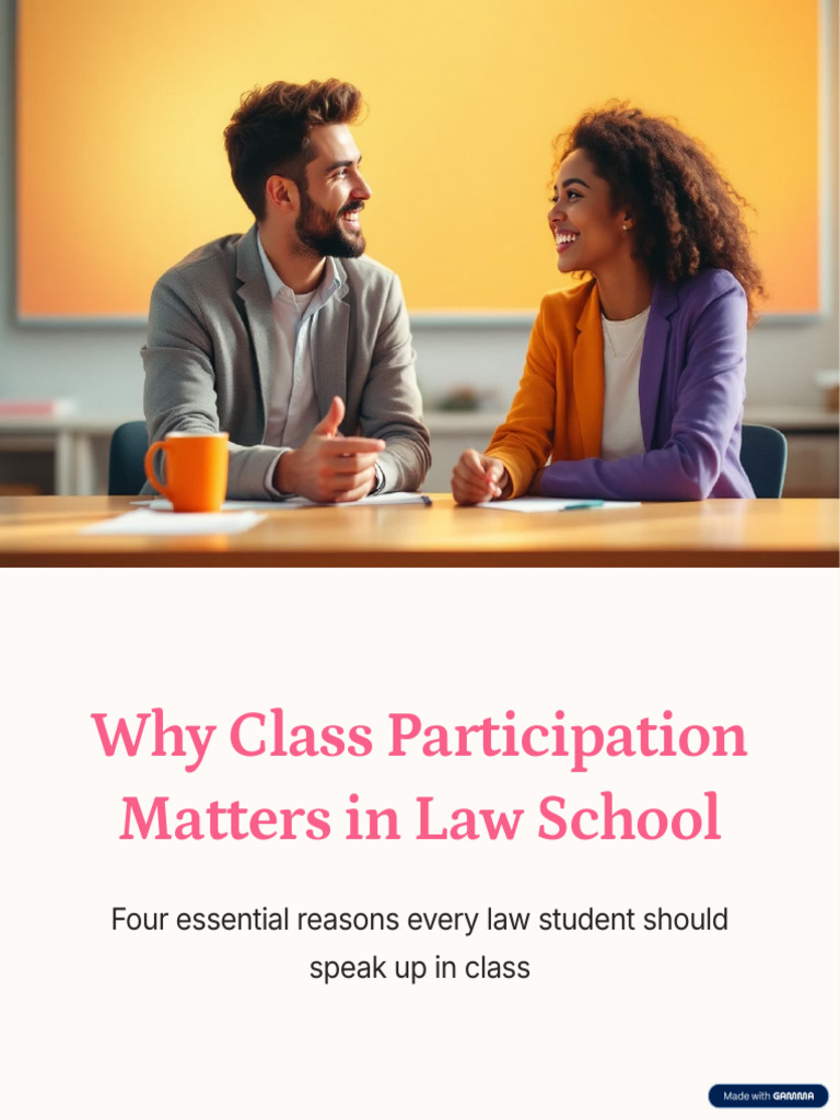 Why Class Participation Matters in Law School | PDF