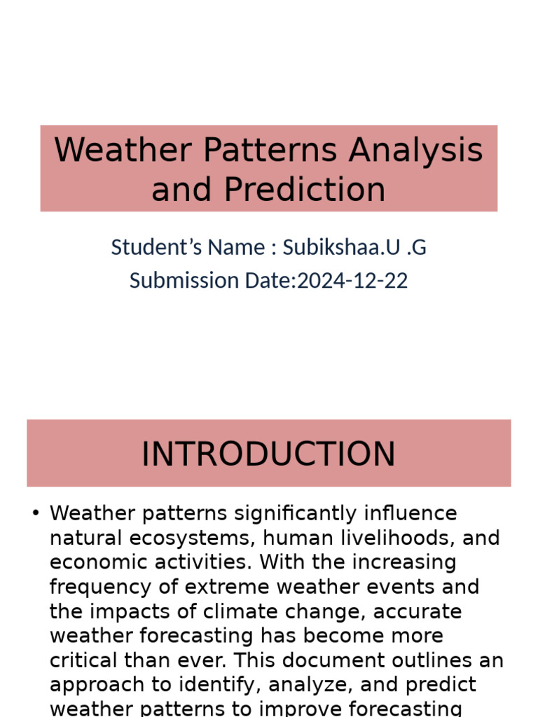 Weather Patterns Analysis and Prediction | PDF | Cluster Analysis ...