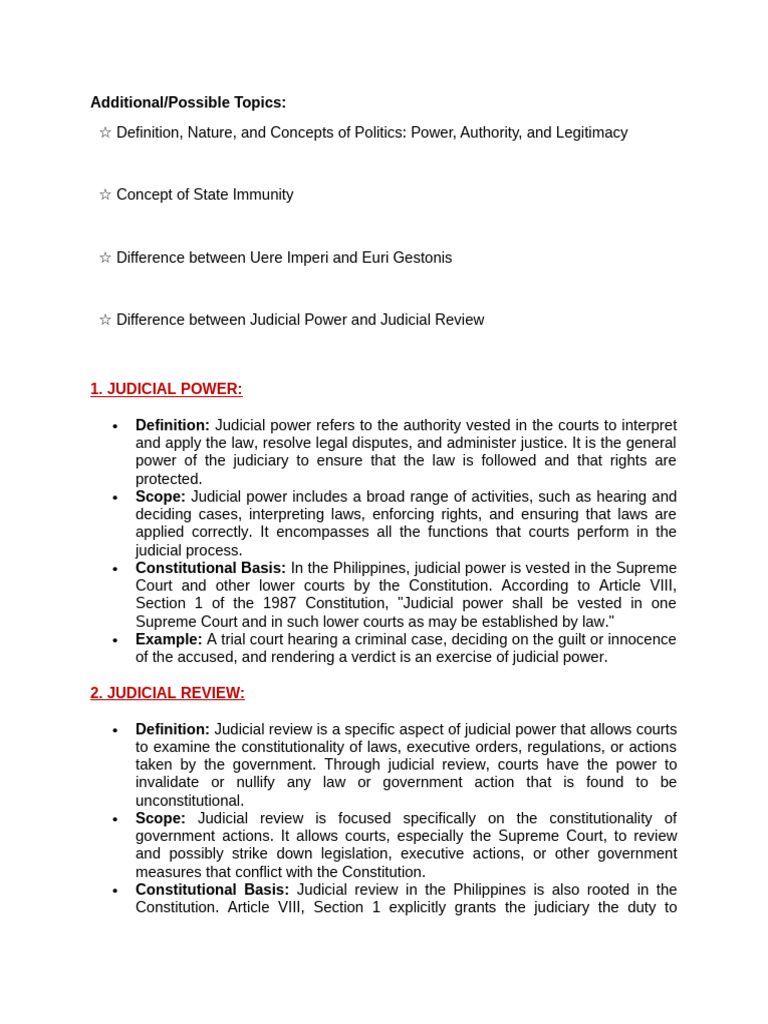 Judicial Power vs. Judicial Review | PDF | Judicial Review | Judiciaries