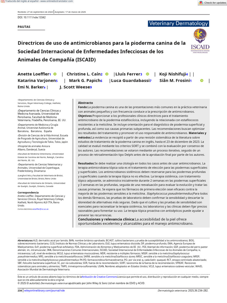 Antimicrobial Use Guidelines For Canine Pyoderma by The International ...