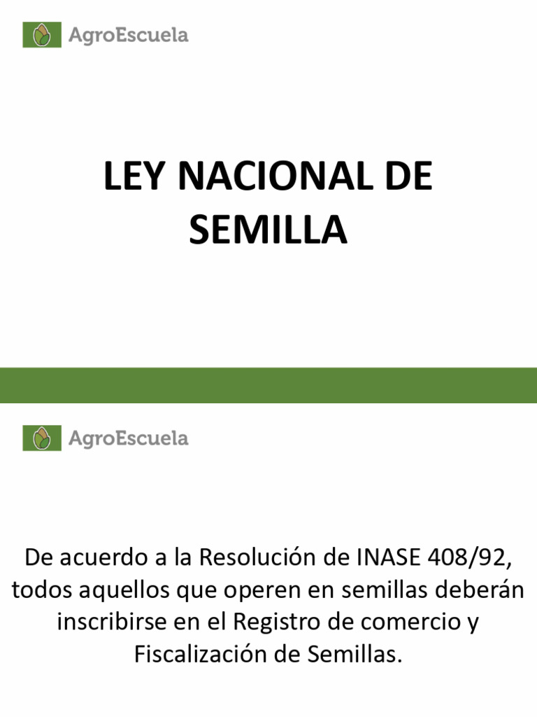 Ley Nacional de Semillas | PDF