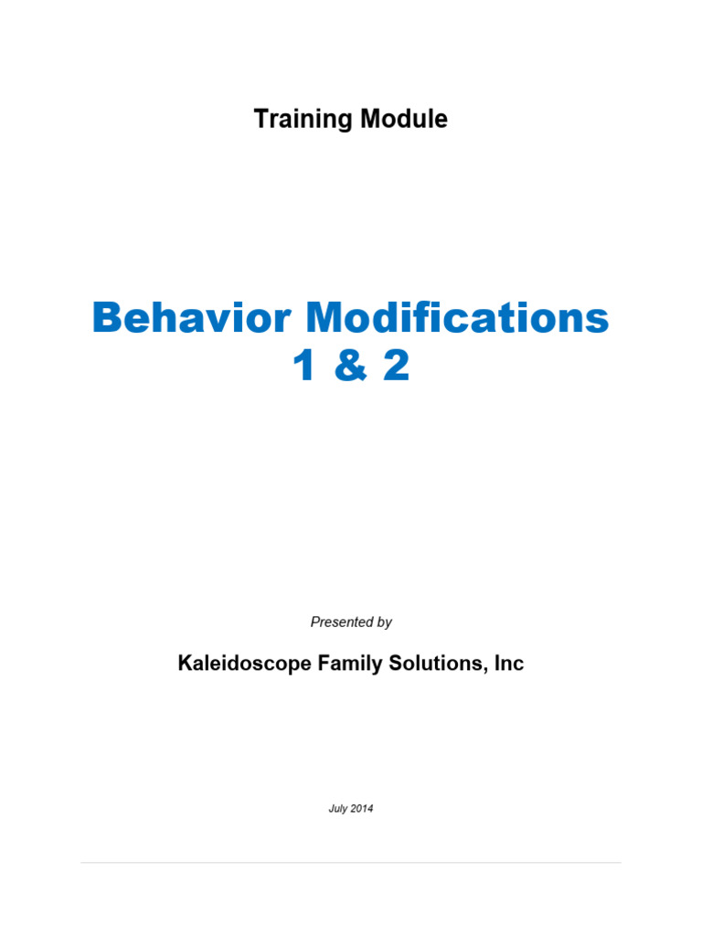 21 Behavior Modifications 1and2 | PDF | Reinforcement | Behavior ...