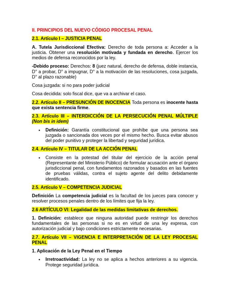 Principios del Nuevo Código Procesal Penal | PDF | Debido al proceso ...
