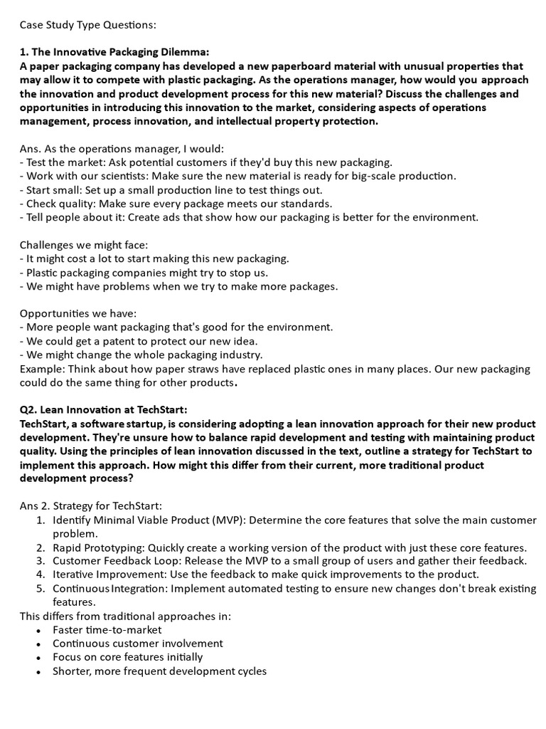 Case Study Type Questions 652 | PDF | Innovation | Copyright Infringement