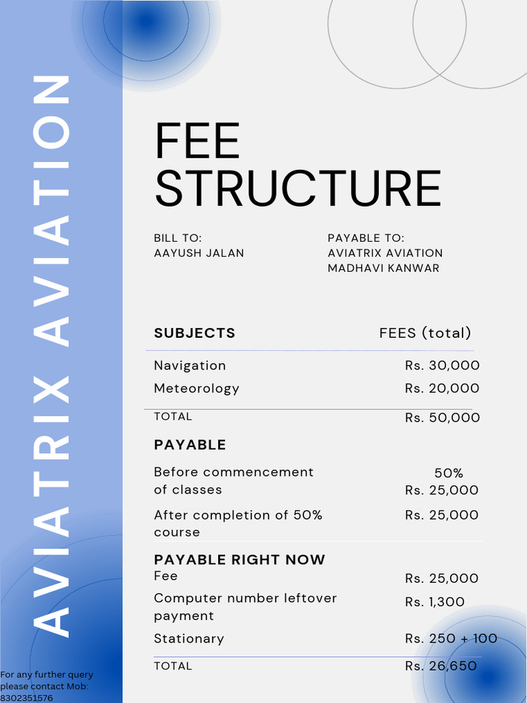 Fee Structure Payable Now | PDF