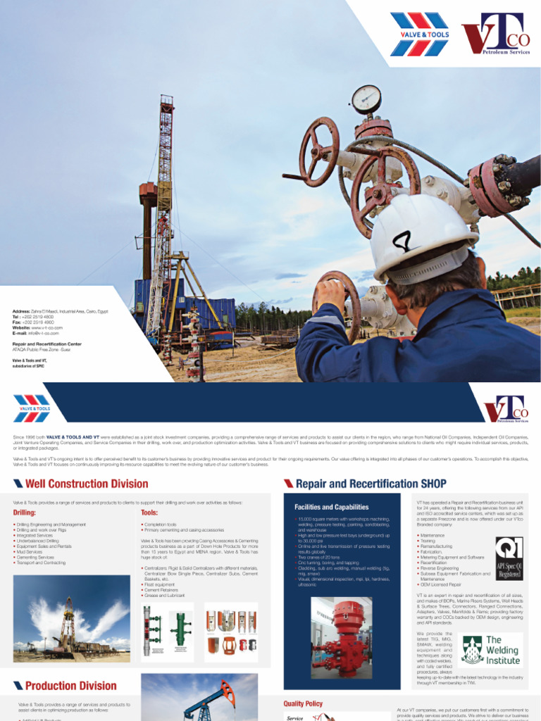 Valve & Tools - VTCO Brochure | PDF