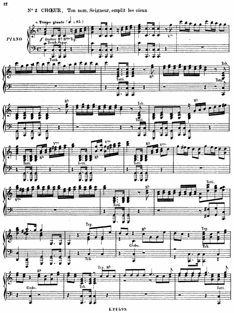 Ton Nom Seigneur G. F. Handel Saul SATB Et Piano en Français | PDF
