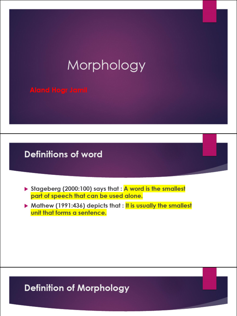 Morphology The First PDF For Efl Students | PDF