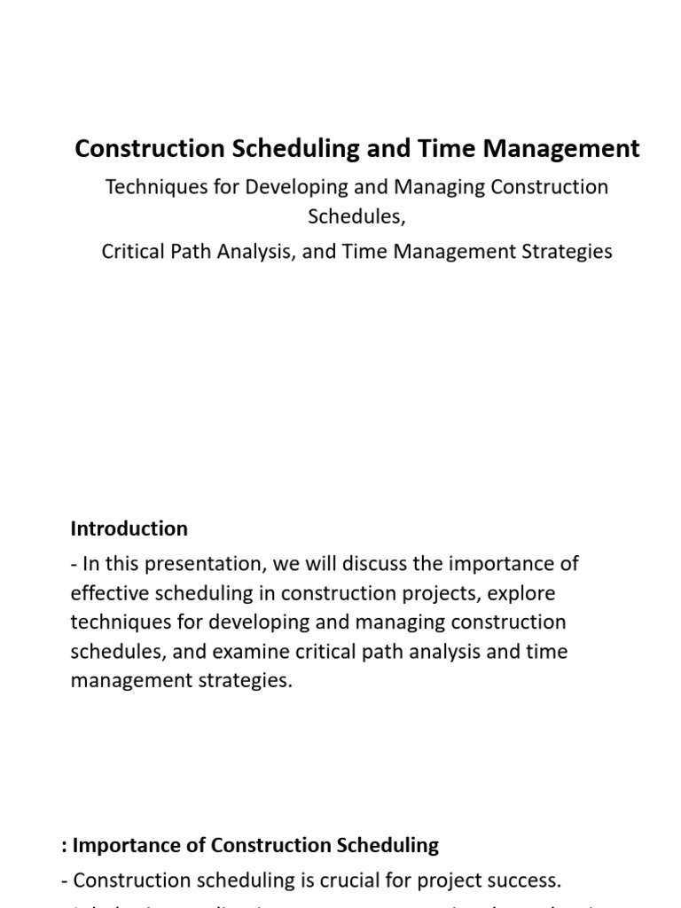 CH5 Construction Scheduling and Time Management | PDF | Business