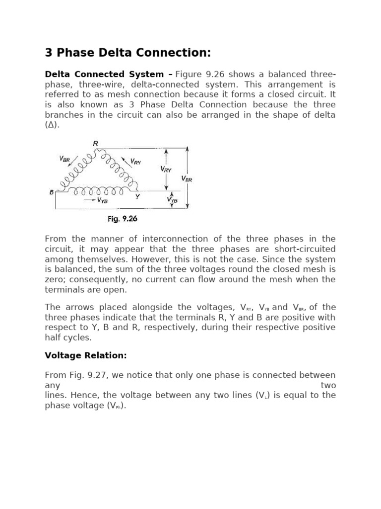 Understanding 3-Phase Delta Connection | PDF | Electrical Engineering ...