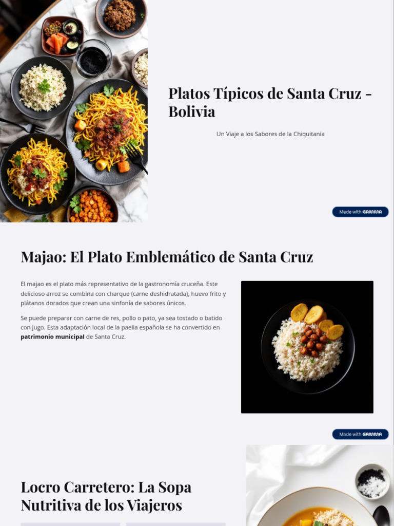 Platos Típicos de Santa Cruz, Bolivia | PDF | Preparación de comida y ...