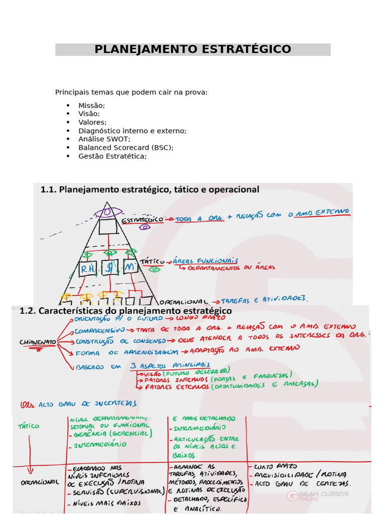 Etapas do Planejamento Estratégico | PDF | Gestão estratégica ...