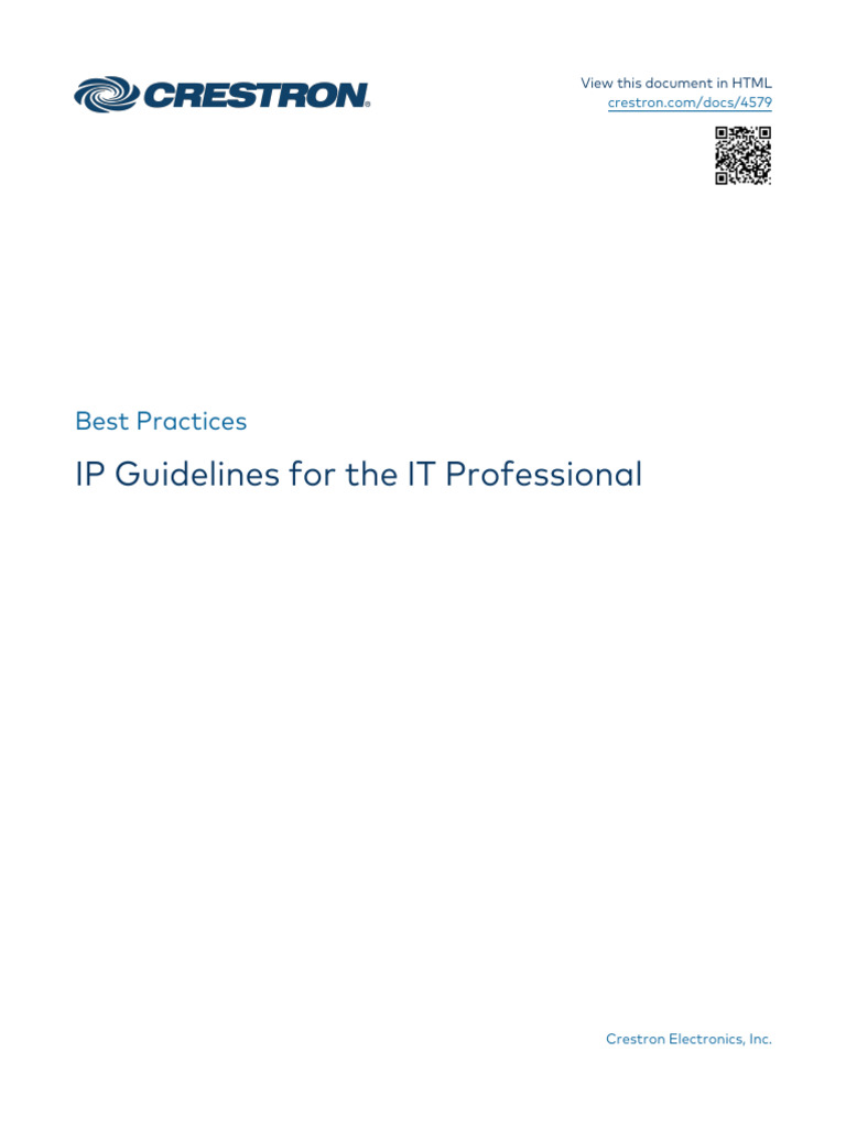 MG SR Ip Guidelines For The It Professional | PDF | Computer Network ...