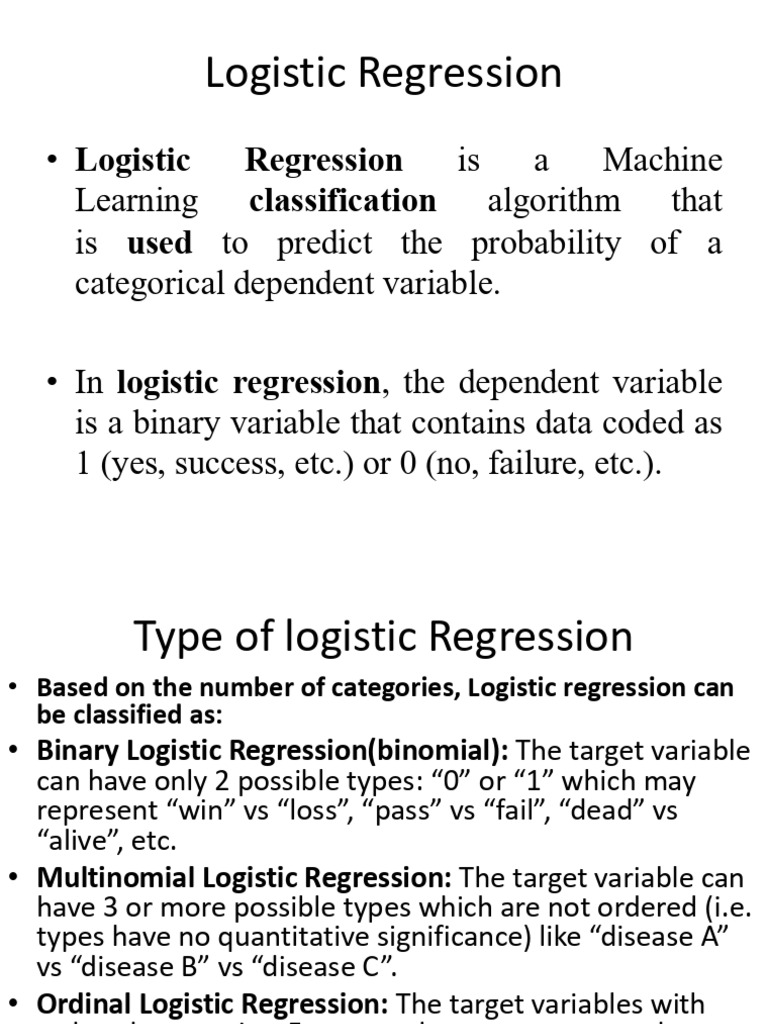 Understanding Logistic Regression Types | PDF