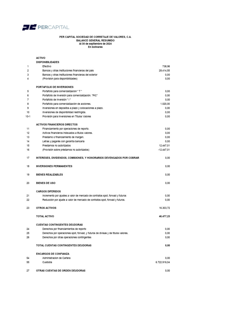 Balance General y Estado de Resultados 2024 | PDF | Bancos | Portafolio ...
