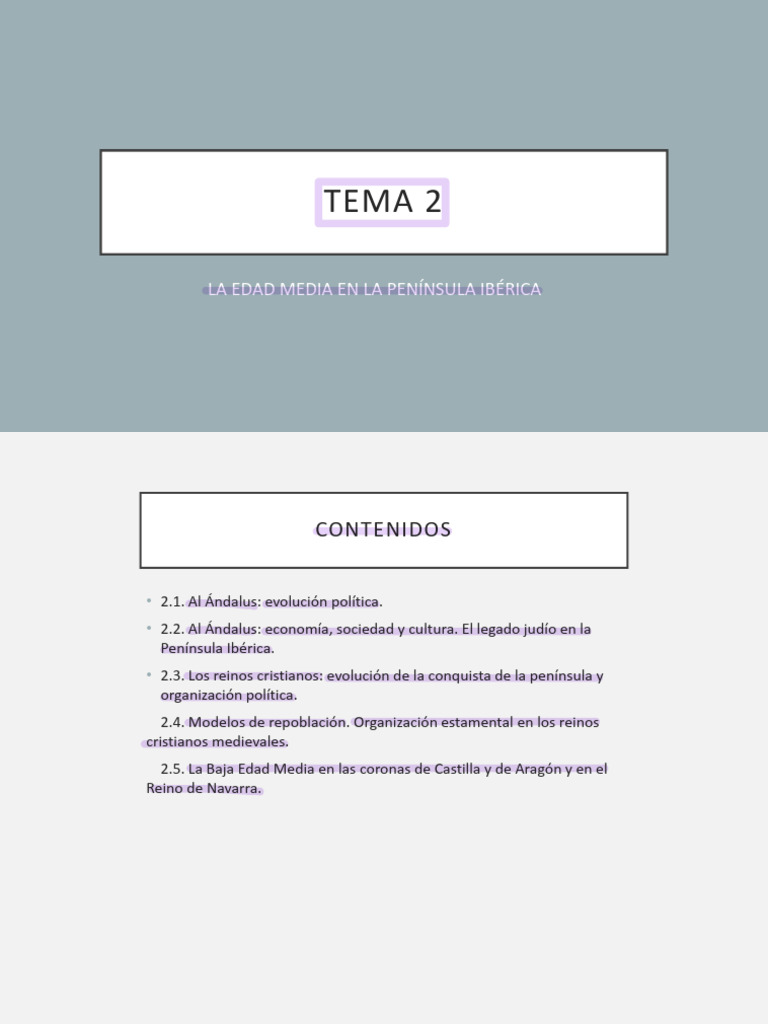 Tema 2 Presentación | PDF | Al Andalus