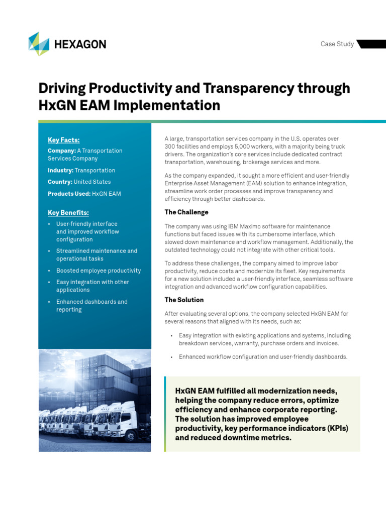 HxGN EAM Boosts Transportation Efficiency | PDF | Business Economics ...
