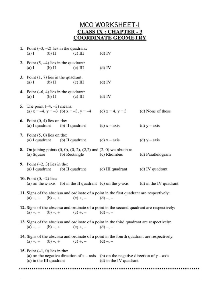 Practice Questions Math Class 9 | PDF
