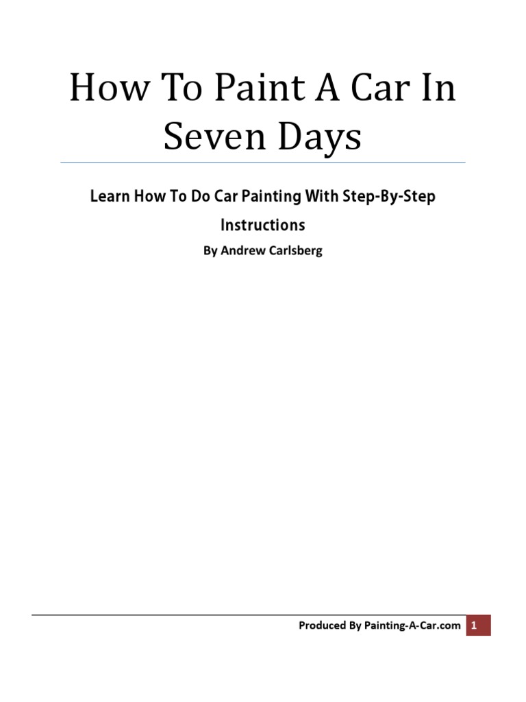 How To Paint A Car PDF Welding Construction