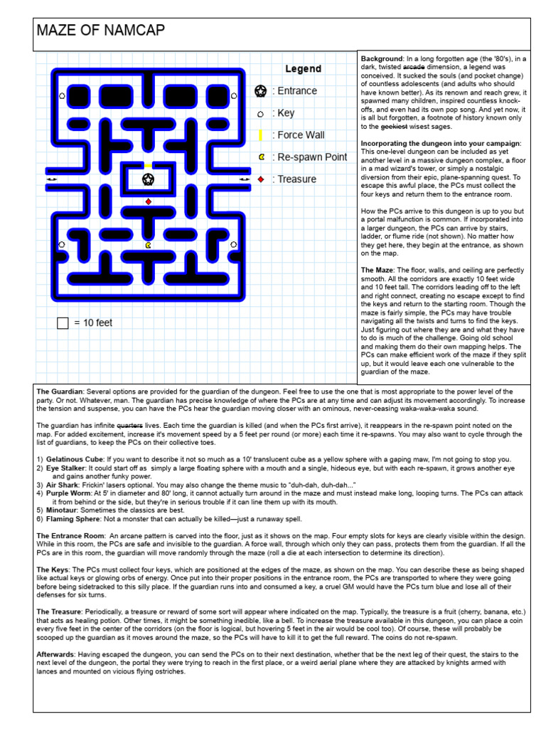 Dungeon Maze with Guardian Challenges | PDF