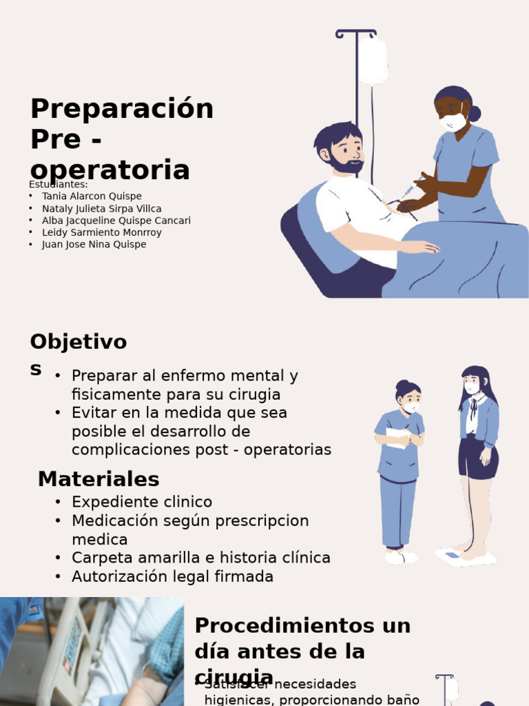 Guía de Preparación Preoperatoria | PDF