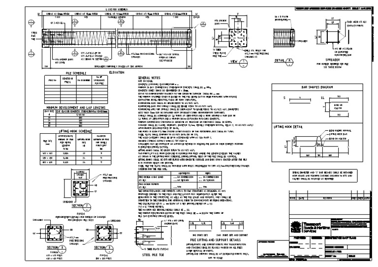 Bridge Pile Design and Lifting Details | PDF | Prestressed Concrete ...