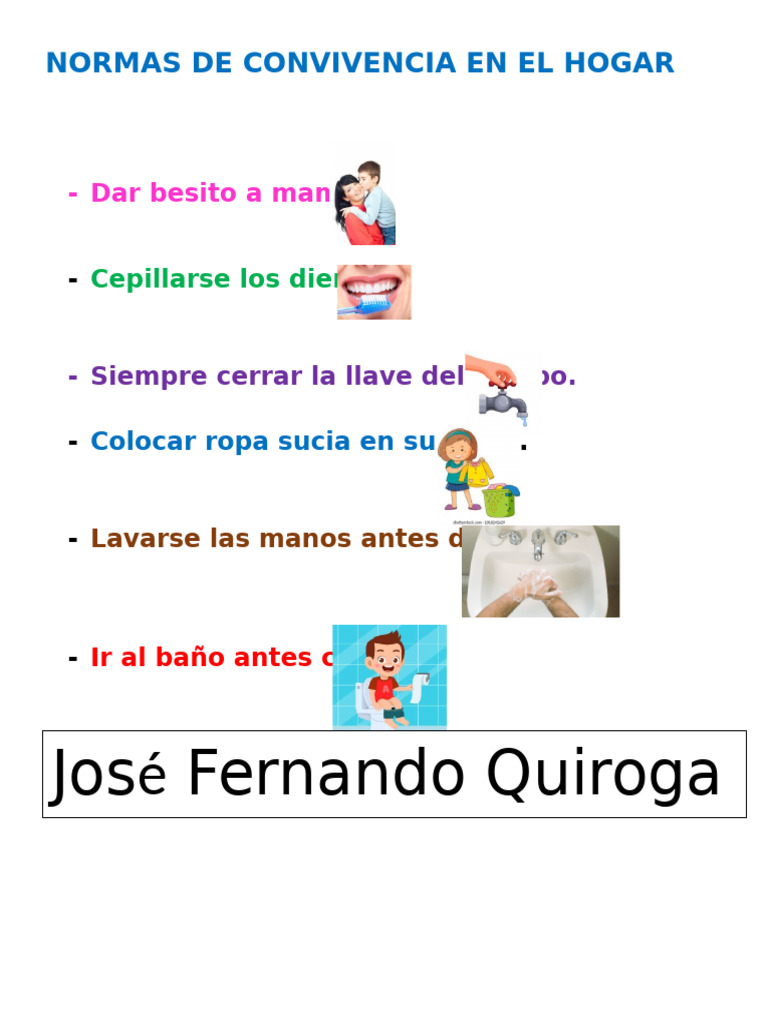 Normas de Convivencia en El Hogar | PDF