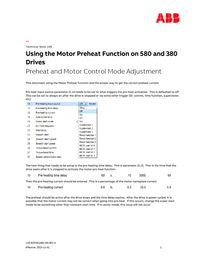 TechNote 148 UsingMotorPreheaton580and380 | PDF