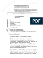 Factors Affecting L2 Learning