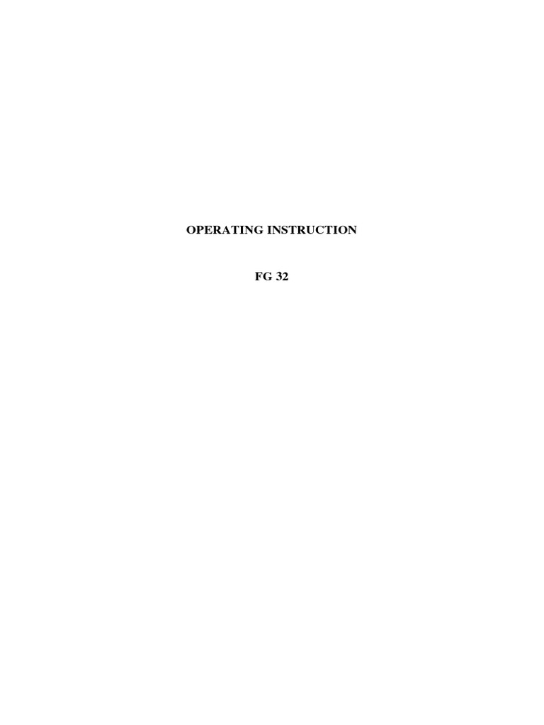 Fg32 Operating Instruction | PDF | Machining | Mechanical Engineering