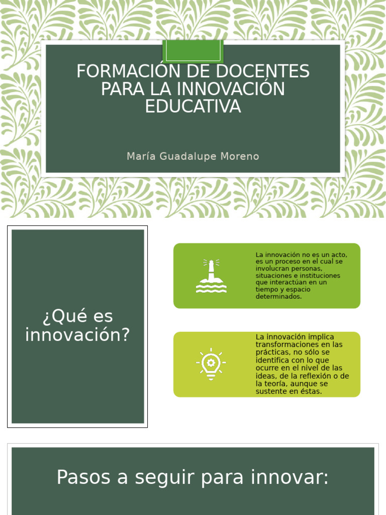 Formación Docente para Innovación Educativa | PDF | Enseñando | Innovación