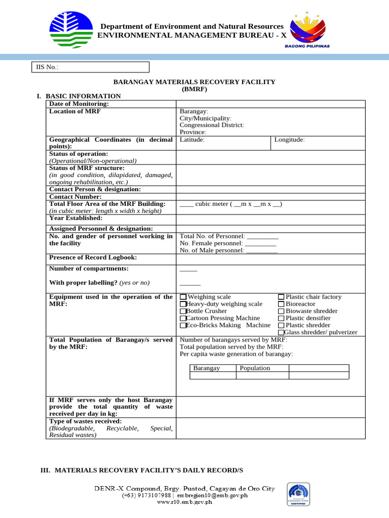 Barangay MRF Design and Monitoring Guide | PDF | Waste | Recycling