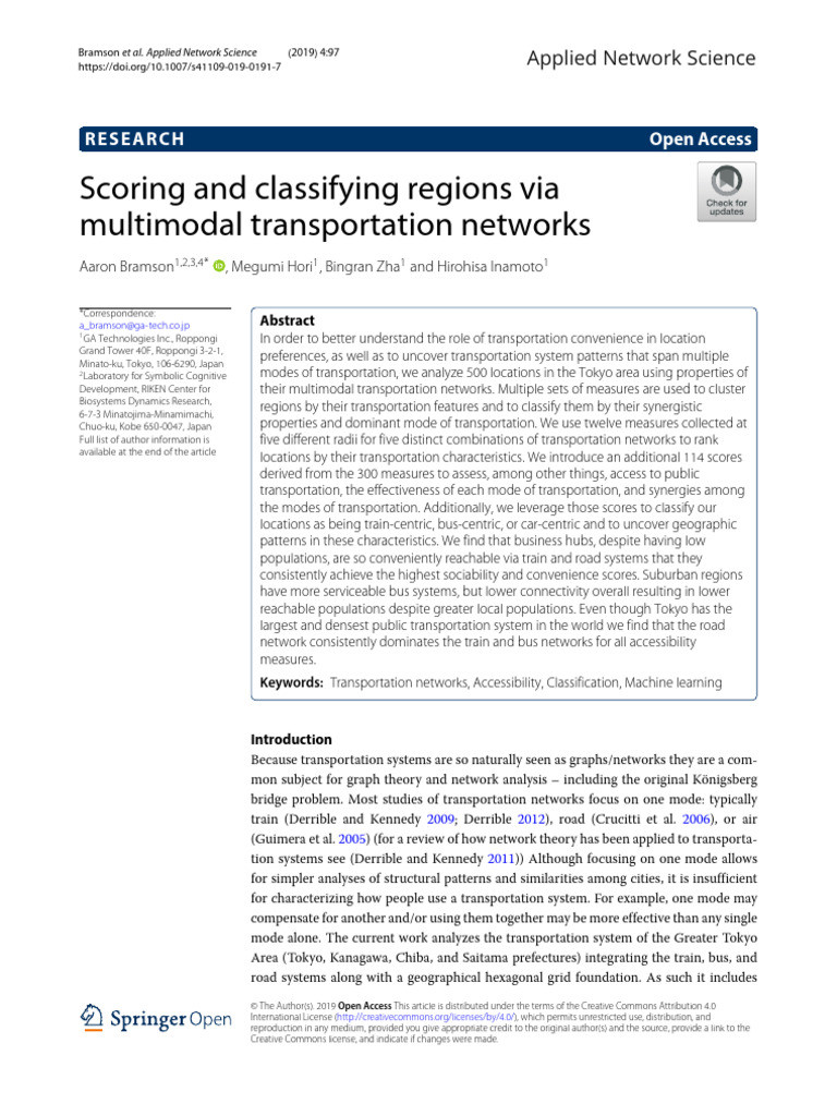 Multimodal Transportation Network Analysis | PDF | Cluster Analysis | Road