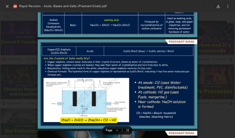 Rapid Revision: Acids, Bases, Salts Guide | PDF | Sodium Carbonate ...