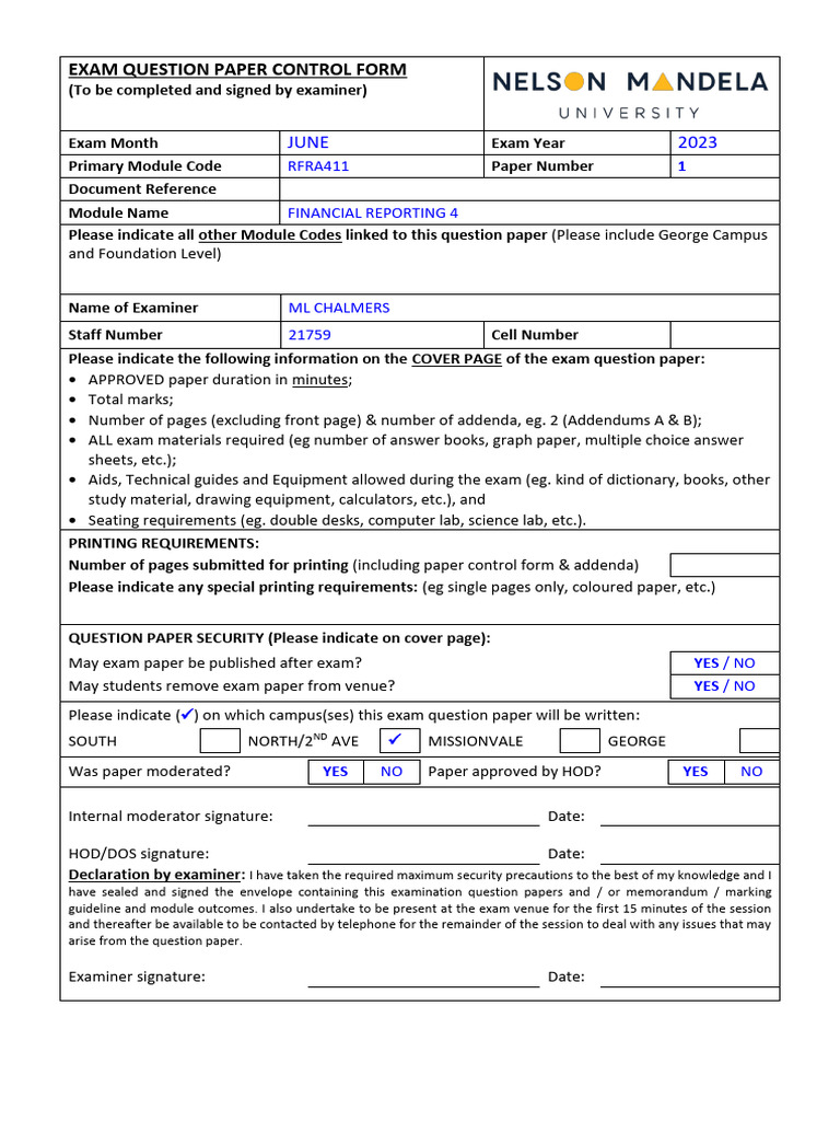 RFRA411 Exam Jun Question 2023 | PDF | Loans | Interest